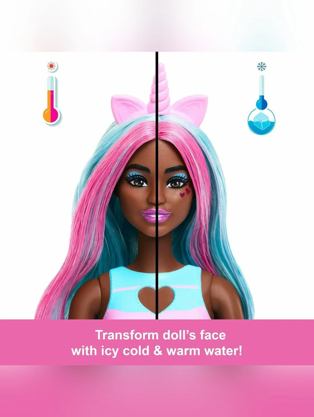 NEW Barbie Pop Reveal Doll Unicorn-Themed W Slime Color Change 8 Fun Surprises